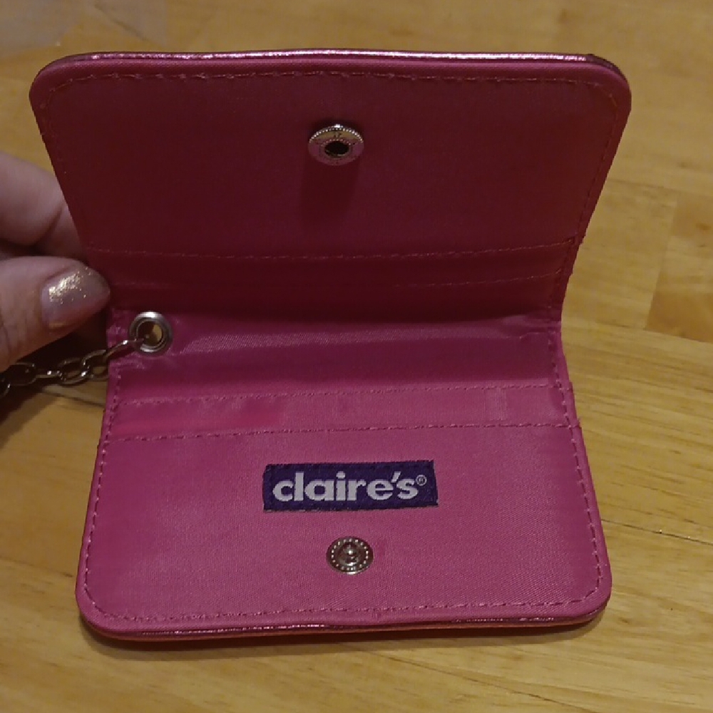 Claire's Pink and Silver Rhinestone Card Wallet NWT - Picture 2 of 6